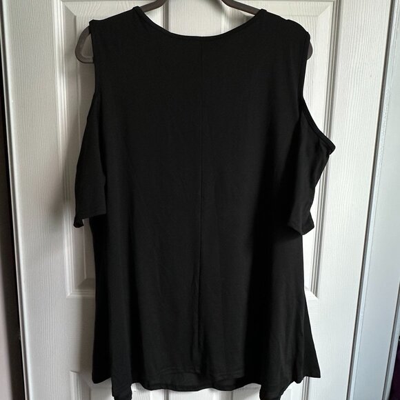 Set of 2 Cold Shoulder Short Sleeve Tops - Red and Black - Women's Plus 1x NWOT - Picture 6 of 8